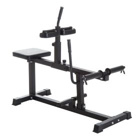 Steel Seated Calf Raise Machine Adjustable Leg Press Strength Training Gym Black