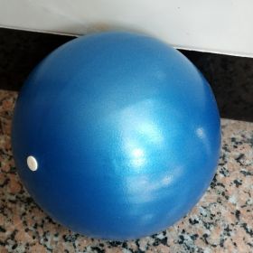 Mini Exercise Pilates Yoga Balls Small Bender For Home Stability Squishy Training Physical Therapy Improves Balance With Inflatable Straw 9.8 Inc (Color: Blue)