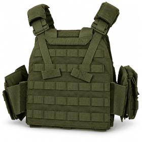 Adjustable Weighted Training Vest with Weight Pockets, Modular Workout Vest with Detachable Pouches and Breathable Padding for Fitness (Color: OD Green)