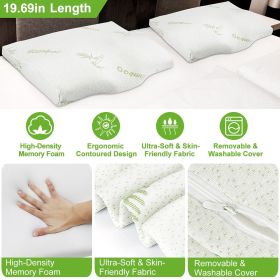 Cervical Pillow for Neck Strain Relief, Memory Foam Neck Pillow for Sleeping, Contour Cooling Pillow for Side Sleeper (size: 2pcs)